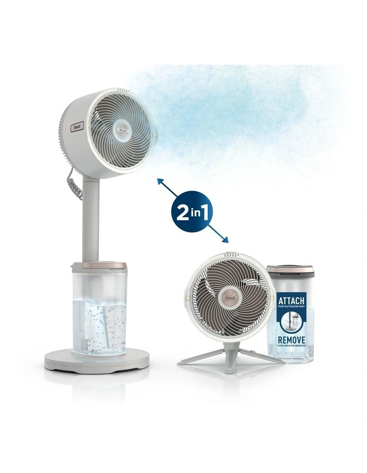 FlexBreeze Pro Mist Pedestal & Table Fan with Water Tank FA302WHANZ in White image 3