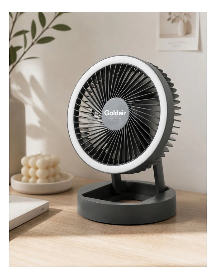 Platinum Rechargeable Desk Fan in Grey GPPDF220 image 2