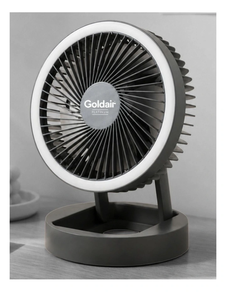 Platinum Rechargeable Desk Fan in Grey GPPDF220 image 2