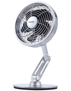 Brushed Metal Rechargeable Desk Fan GPDF115 in Silver