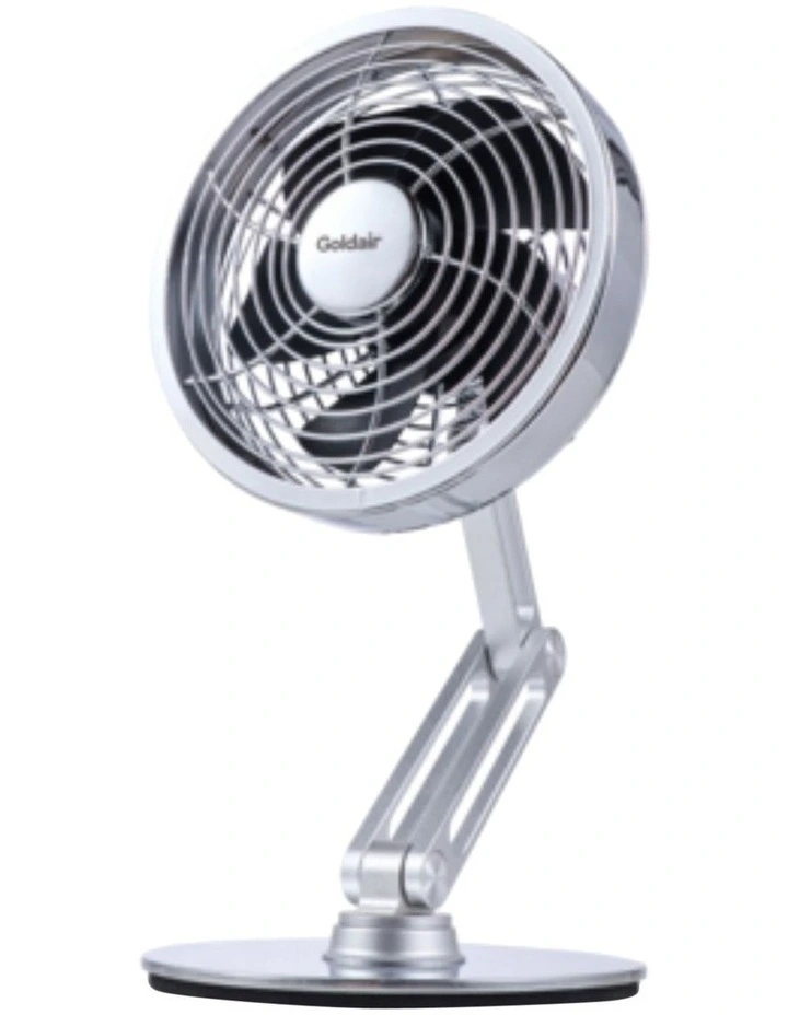 Brushed Metal Rechargeable Desk Fan GPDF115 in Silver image 1
