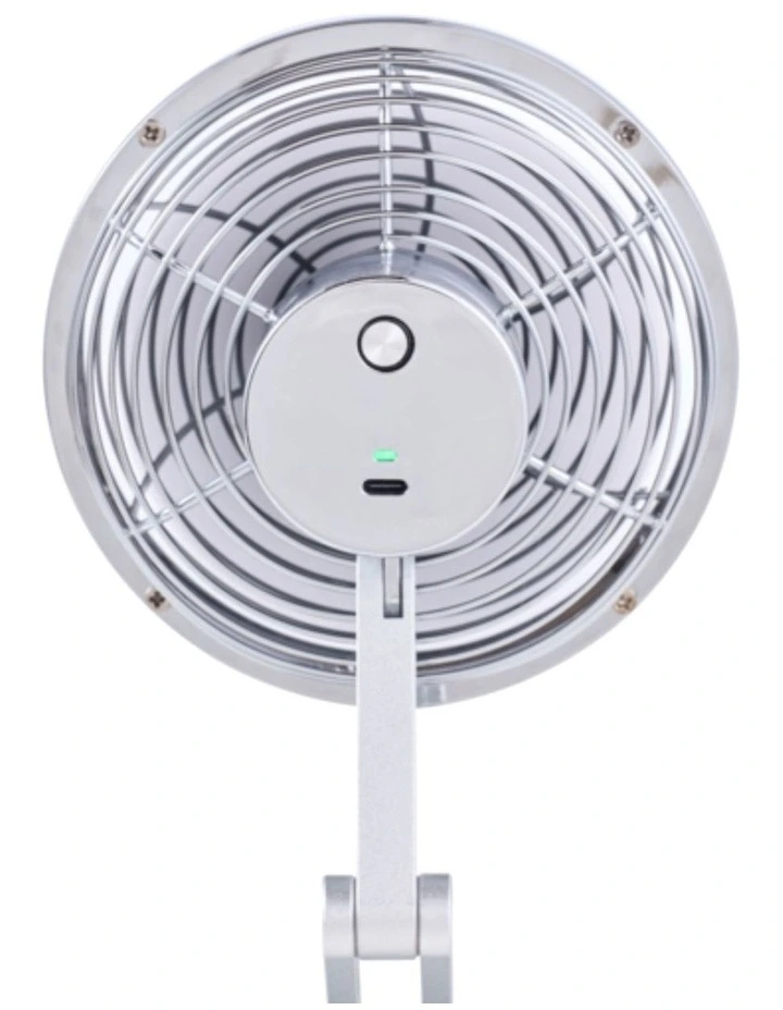 Brushed Metal Rechargeable Desk Fan GPDF115 in Silver image 2