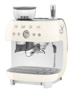 50's Style Espresso Machine with Grinder in Cream EGF03CRAU