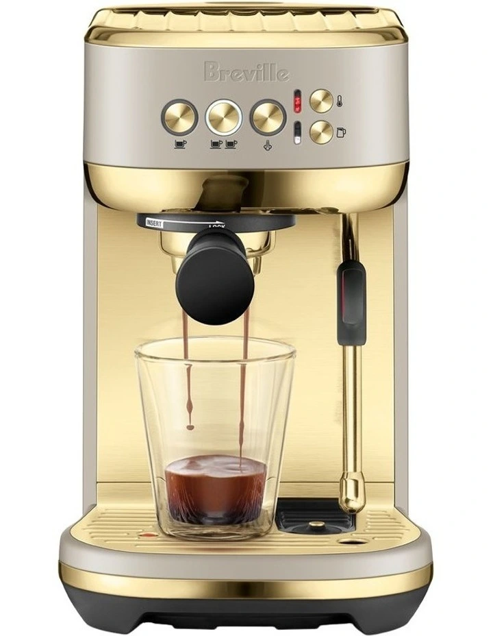 The Bambino Plus Coffee Machine BES500ANB4IAN1 in Almond Nougat Brass image 1