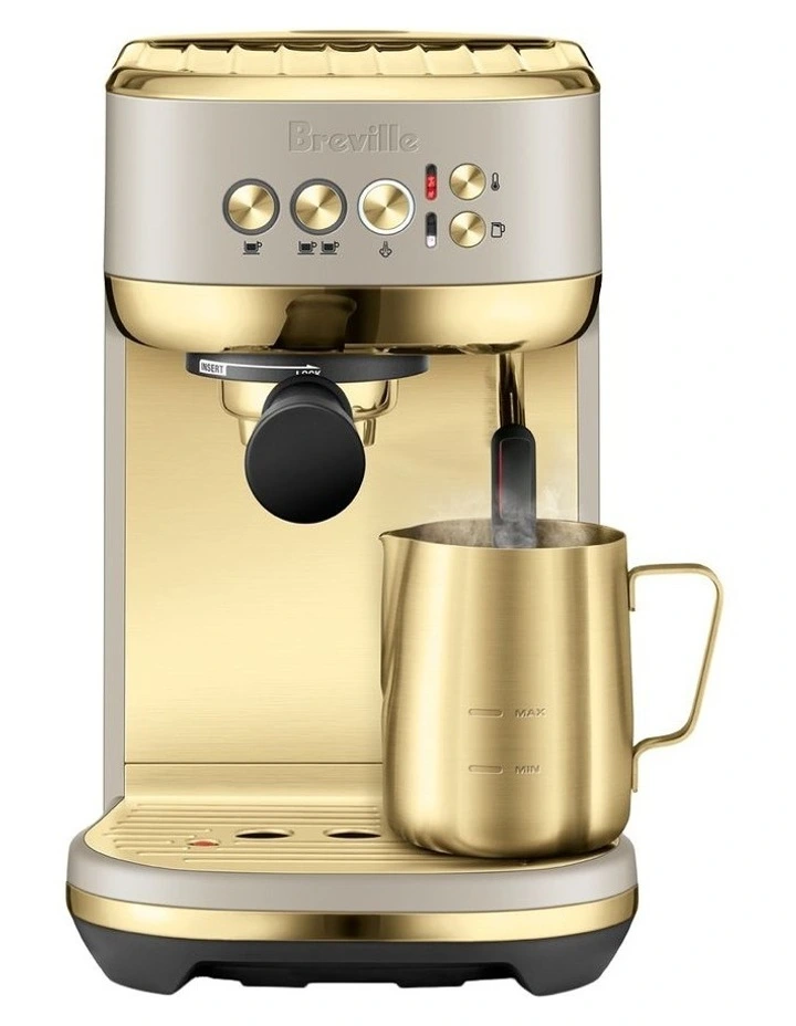 The Bambino Plus Coffee Machine BES500ANB4IAN1 in Almond Nougat Brass image 3