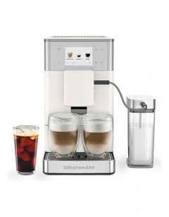 KF4 Fully Automatic Espresso Machine with Iced Coffee in Porcelain White