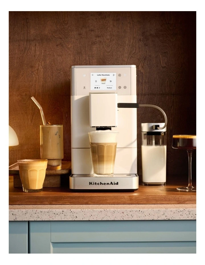 KF4 Fully Automatic Espresso Machine with Iced Coffee in Porcelain White image 2