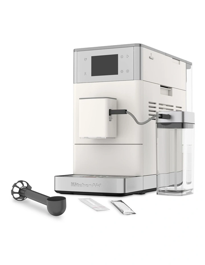 KF4 Fully Automatic Espresso Machine with Iced Coffee in Porcelain White image 3