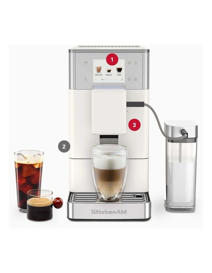 KF4 Fully Automatic Espresso Machine with Iced Coffee in Porcelain White image 5