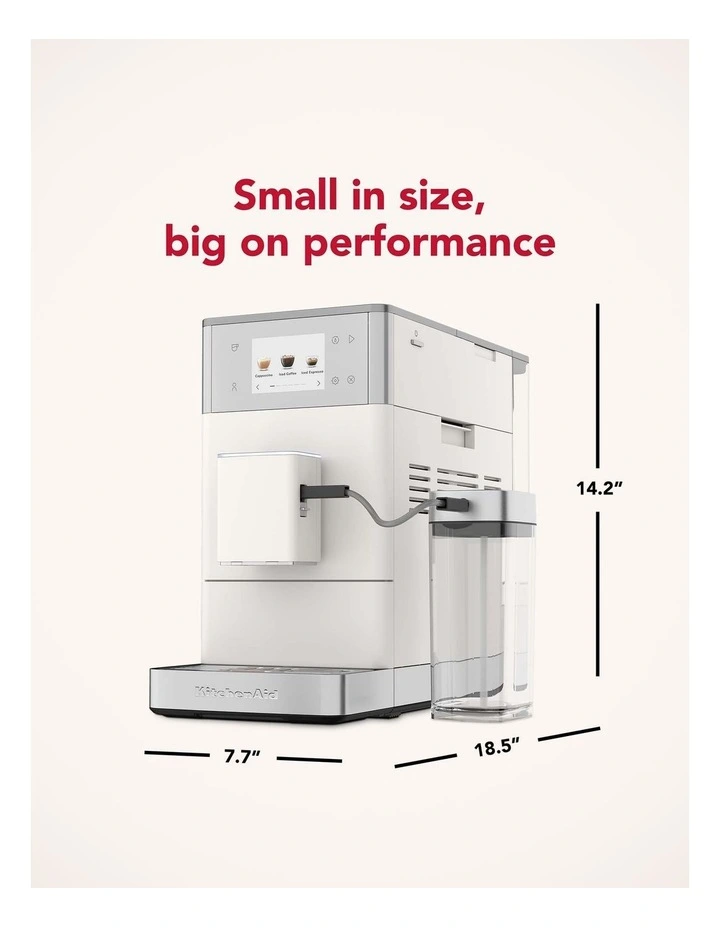 KF4 Fully Automatic Espresso Machine with Iced Coffee in Porcelain White image 6