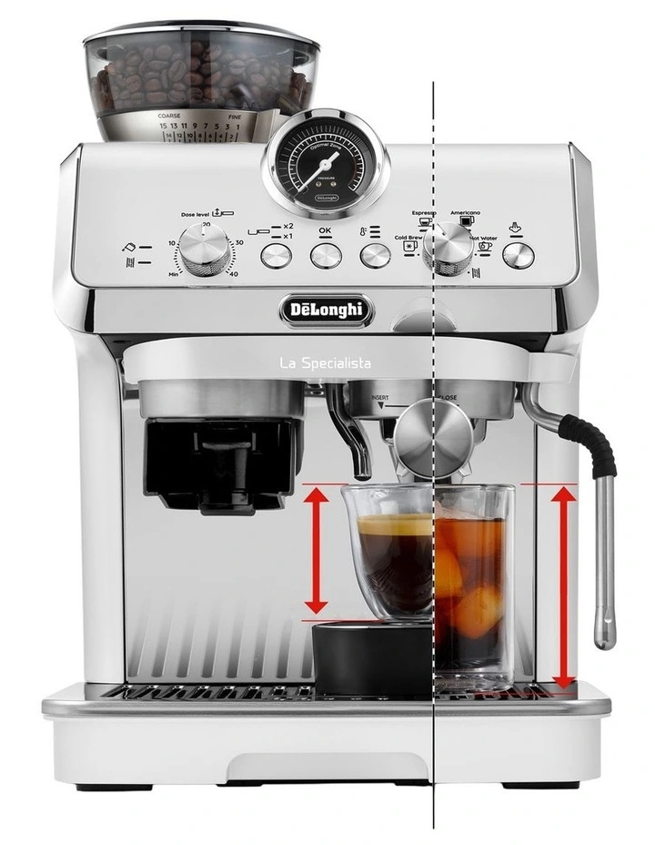 La Specialista Arte Evo with Cold Brew Coffee Machine in White EC9255W2 image 3