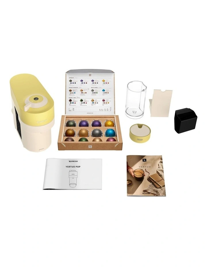Vertuo Pop Capsule Coffee Machine ENV90LAE in Lemon image 3