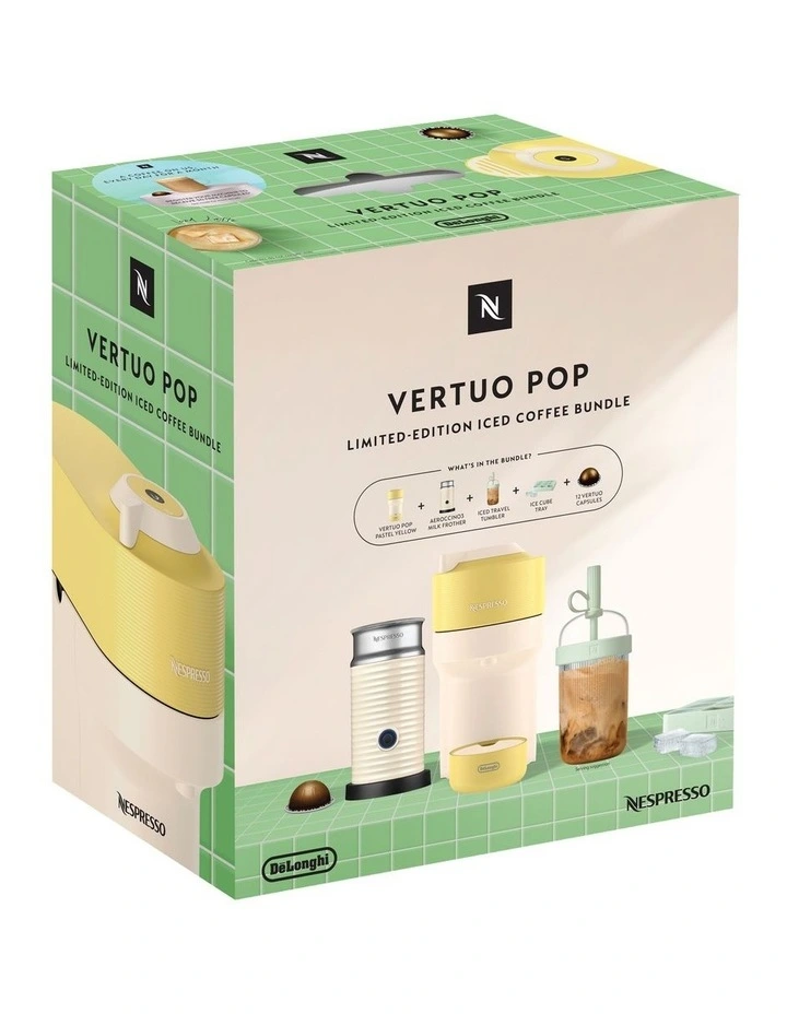 Vertuo Pop Capsule Coffee Machine Value Pack in Lemon (ENV90.LAEPACK) image 4
