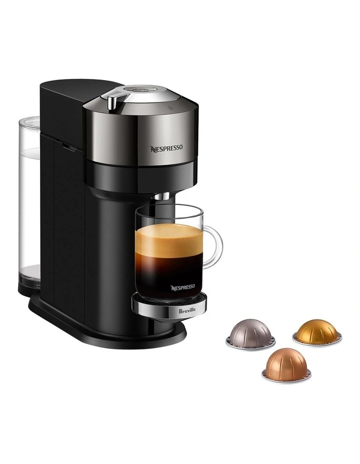 Vertuo Next Dark Chrome Deluxe Capsule Coffee Machine with Aeroccino BNV570DCR image 1