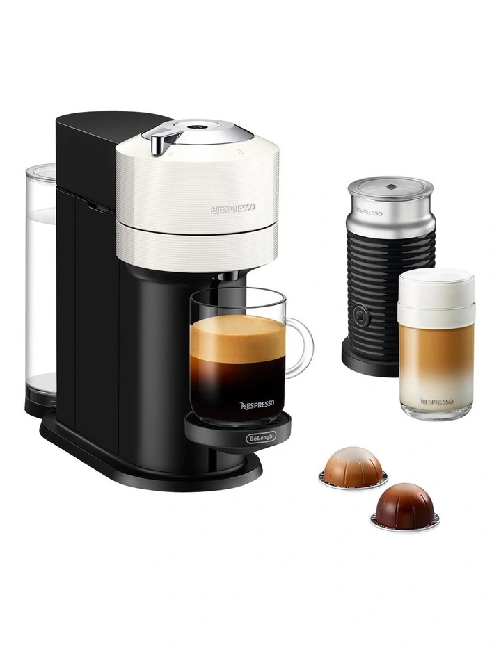 Nespresso Vertuo Next Capsule Coffee Machine With Milk Frother In White