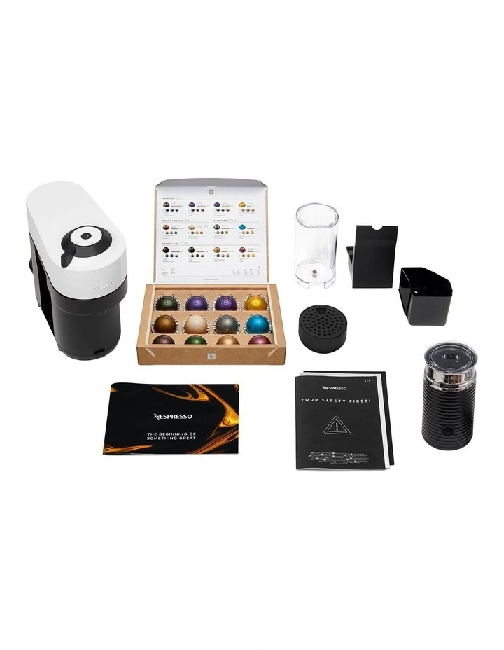 Vertuo Pop Capsule Coffee Machine Bundle BNV150WHT4JAN1  in Coconut White image 5