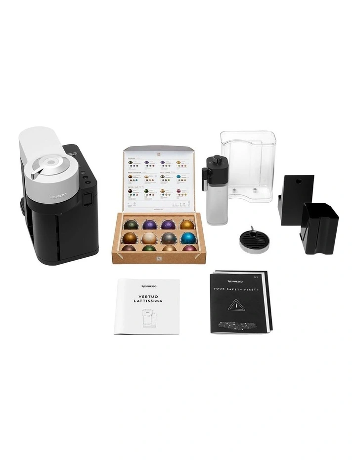 Vertuo Lattissima Capsule Coffee Machine ENV300W in White image 5