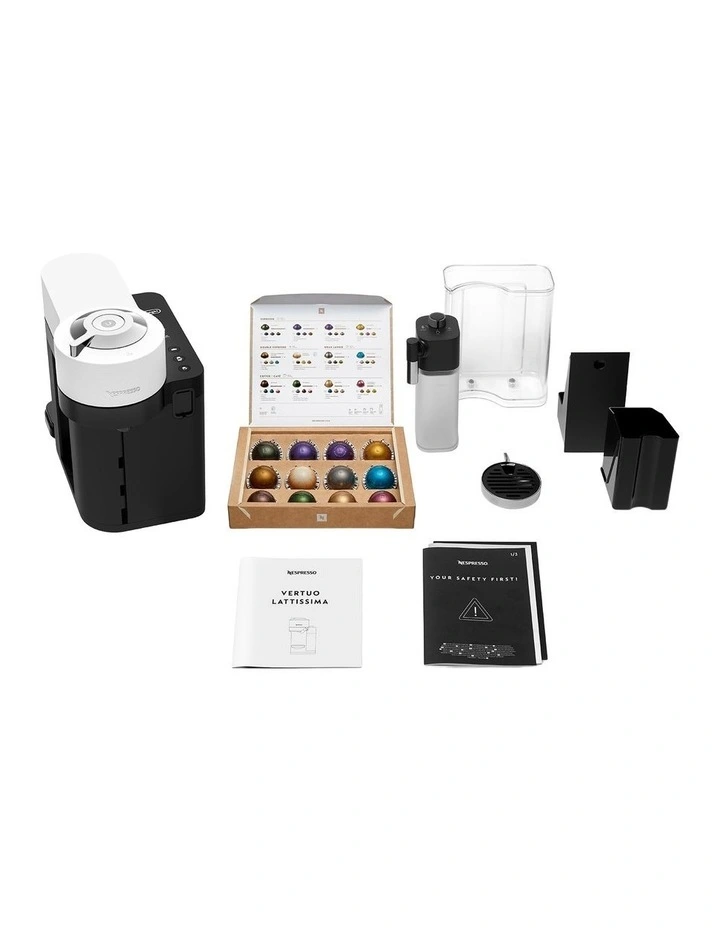Vertuo Lattissima Capsule Coffee Machine ENV300W in White image 5