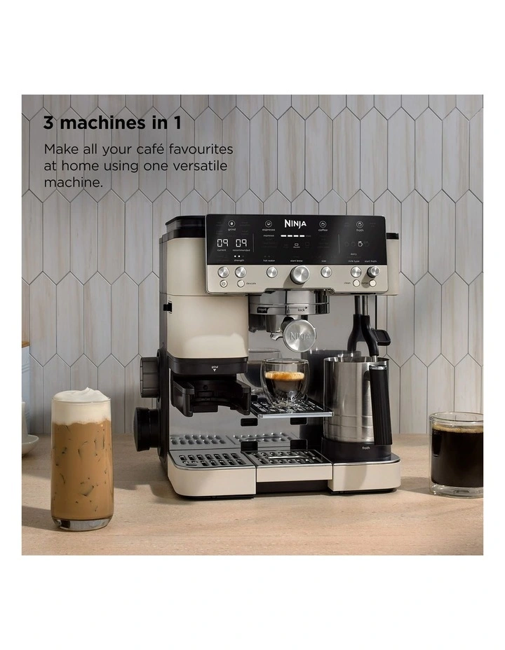 Luxe Cafe Manual Espresso Machine in Oat Milk ES601WHANZ image 3