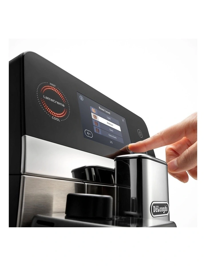 Eletta Ultra Fully Automatic Coffee Machine in Brushed Metal Front image 3