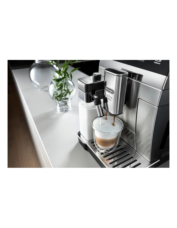 Eletta Ultra Fully Automatic Coffee Machine in Brushed Metal Front image 4