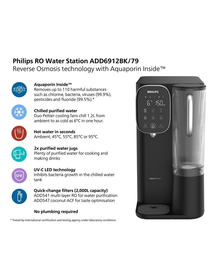 RO Water Station Hot & Cold in Black ADD6912BK/79 image 2