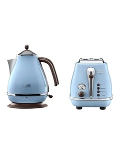 Icona Vintage Breakfast Kettle KBO2001.VAZ + CTO2003.VAZ Pack in Azure