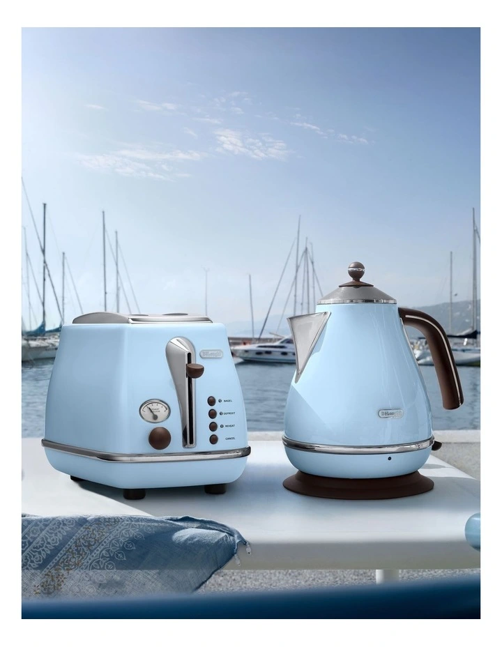 Icona Vintage Breakfast Kettle KBO2001.VAZ + CTO2003.VAZ Pack in Azure image 2