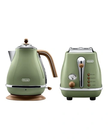 Icona Vintage Breakfast Kettle KBO2001.VGR + CTO2003.VGR Pack in Green