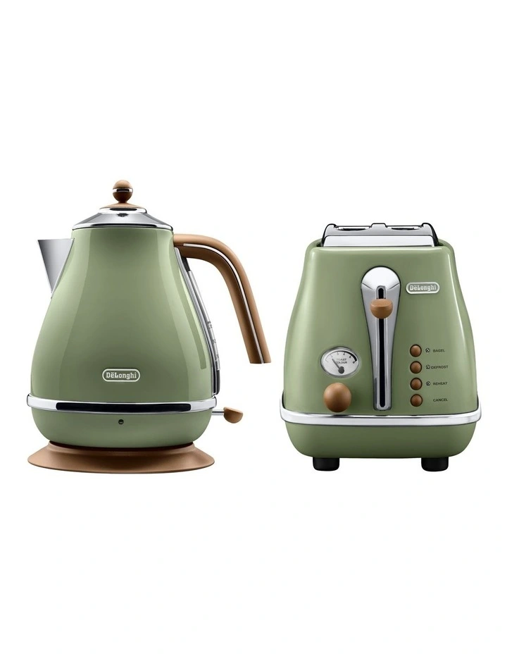 Icona Vintage Breakfast Kettle KBO2001.VGR + CTO2003.VGR Pack in Green image 1