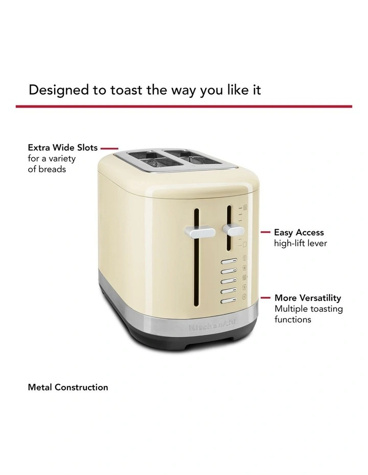 KitchenAid 2 Slice Toaster In Almond Cream 5KMT2109AAC MYER