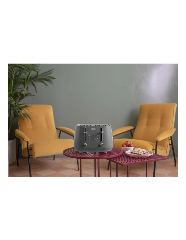 Eclettica 4 Slice Toaster in Graceful Grey CTY4003G image 2