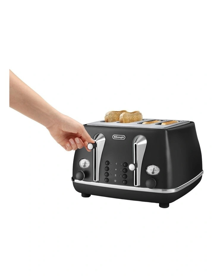 Icona Capitals 4 Slice Toaster (CTOC4003.BK) in Edinburgh Black image 3