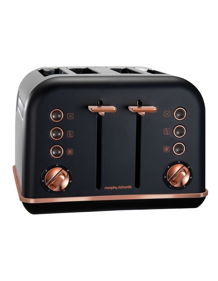 Morphy Richards Accents 4 Slice Toaster Rose Gold Black 242107 | MYER