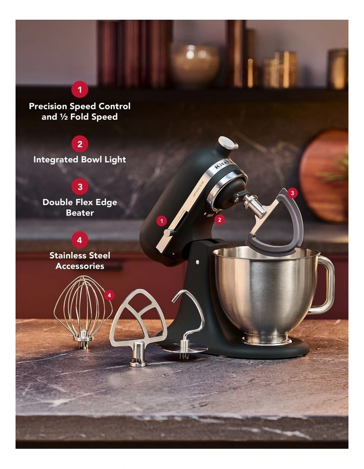 KitchenAid Artisan Plus Tilt-Head Stand Mixer in Cast Iron Black 5KSM50PKVABK image 7