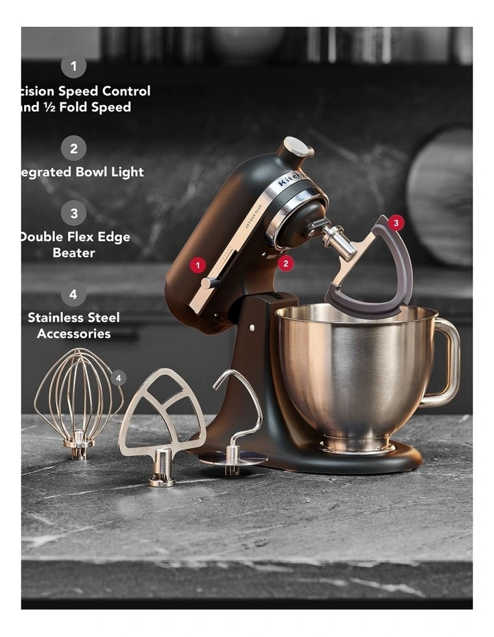 KitchenAid Artisan Plus Tilt-Head Stand Mixer in Matte Black 5KSM50PKVABM image 7