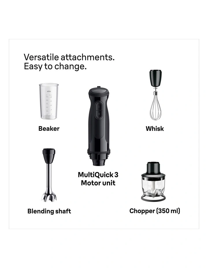 Multi Quick 3 Hand Blender MQ30202MBK in Black image 7