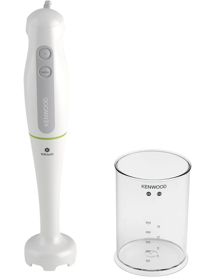 Triblade Hand Blender with Beaker in White/Green HDP101WG image 1
