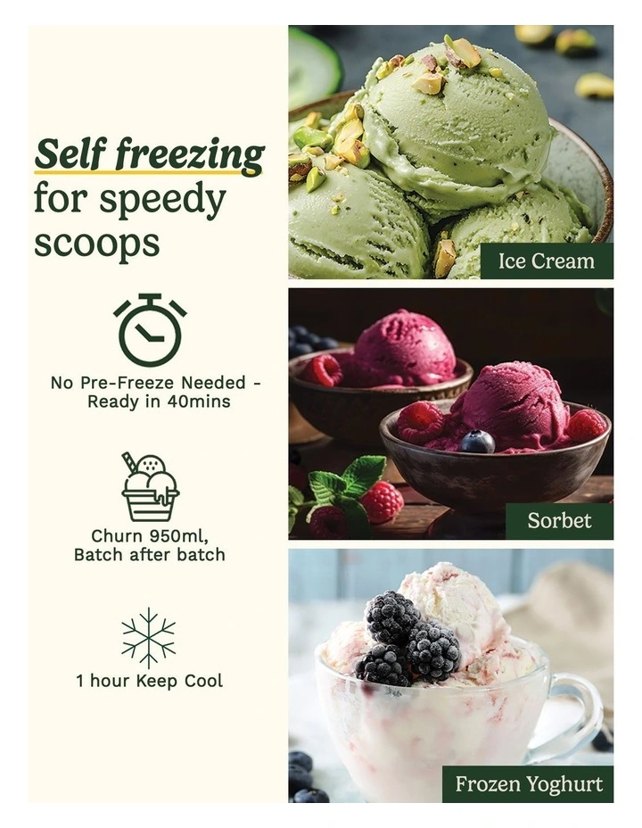 Freeze Ease Ice Cream Maker in White ICE-90XA image 3