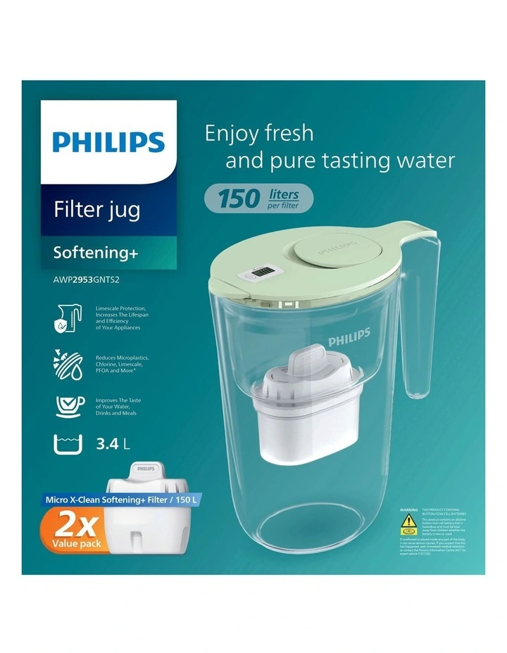 Water Filter Jug Value Pack 3.4L in Green (AWP2953GNTS2/79) image 2