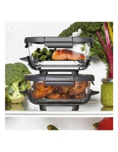 CleanCrisp Glass Container 2 Pack 1.4L XSKSFN2X6CANZ in Clear