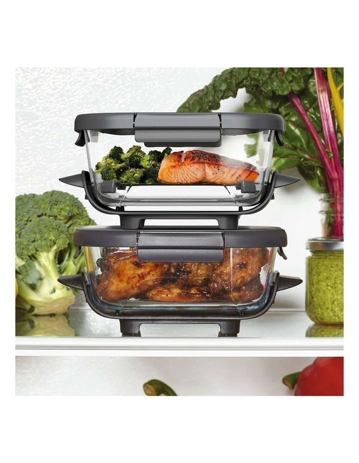 CleanCrisp Glass Container 2 Pack 1.4L XSKSFN2X6CANZ in Clear image 1