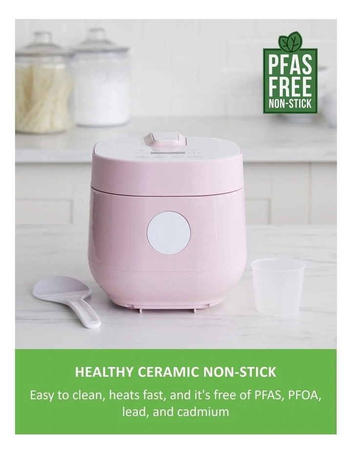 Rice Cooker Pink PFAS-free coating in 1.2L image 2