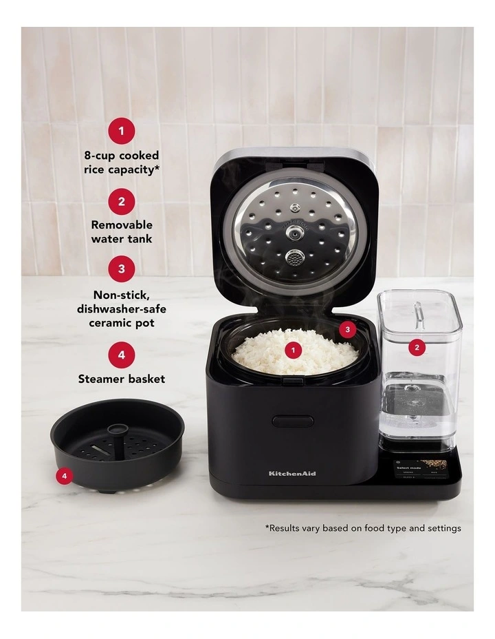 KitchenAid Grain & Rice Cooker Black Matte 5KGC3155ABM image 4
