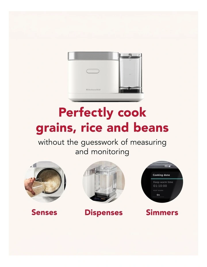 KitchenAid Grain & Rice Cooker Porcelain White 5KGC3155APL image 5