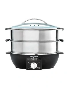 Multifunctional Steamer in Black & Mirror Chrome 11582au