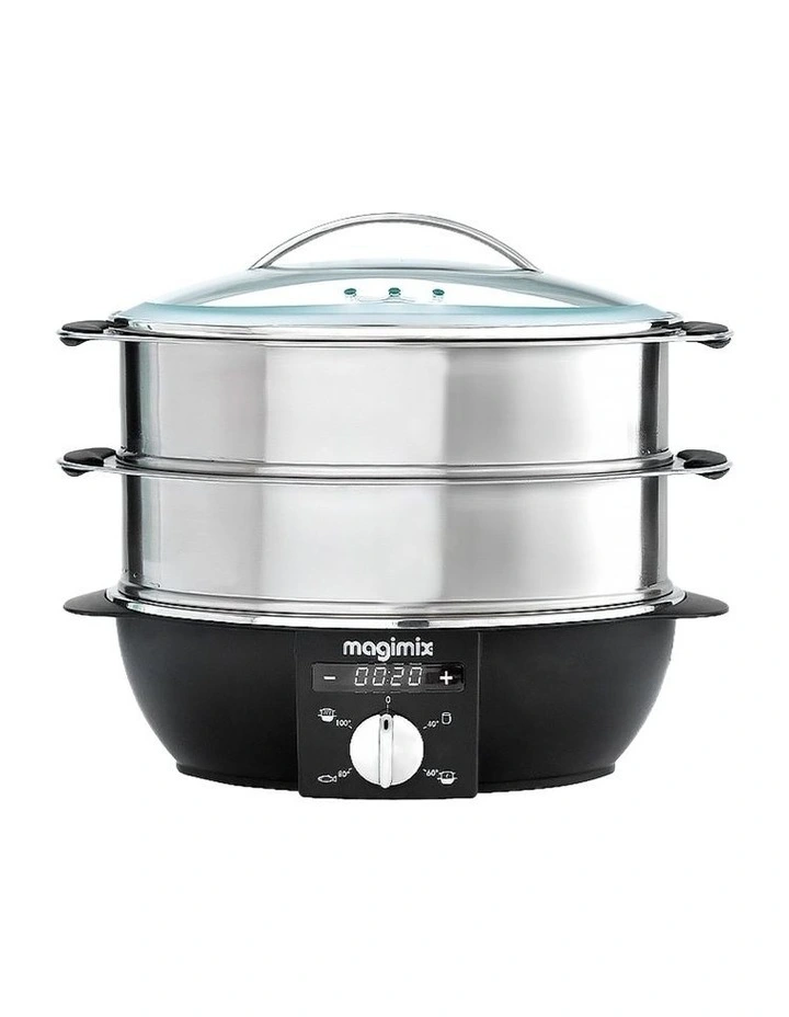 Multifunctional Steamer in Black & Mirror Chrome 11582au image 1