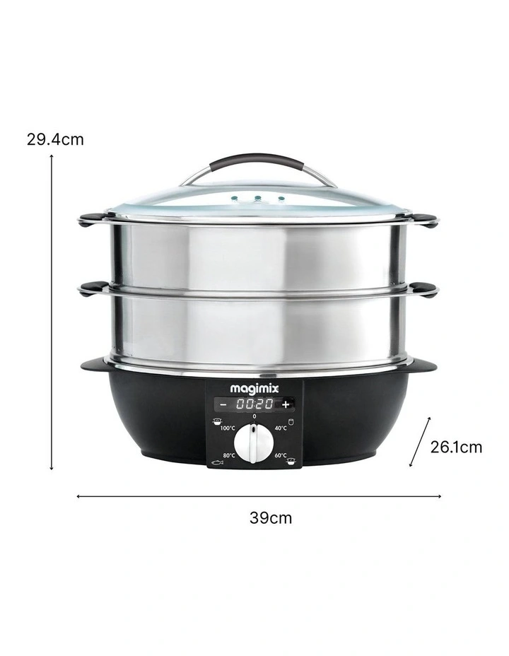 Multifunctional Steamer in Black & Mirror Chrome 11582au image 7