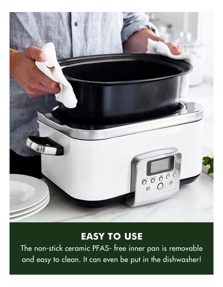Elite Slow Cooker 6L in Cloud Cream PFAS-free coating image 4