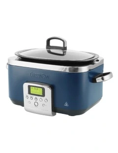 Elite Slow Cooker 6L Oxford Blue PFAS-free coating in Oxford Blue